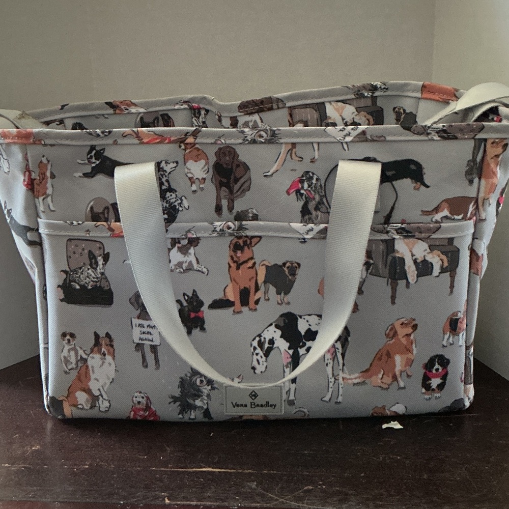 Vera Bradley Dog Show Lighten Up Everything Organizer Bag